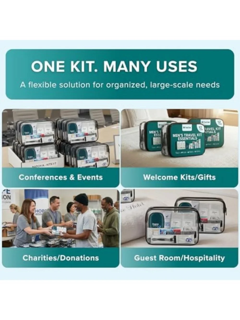 Premium Men's Hygiene Kits - 5 Pack Care Package for Outreach & Essentials